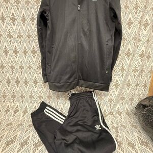 Adidas Men's Black Track Jacket and pants